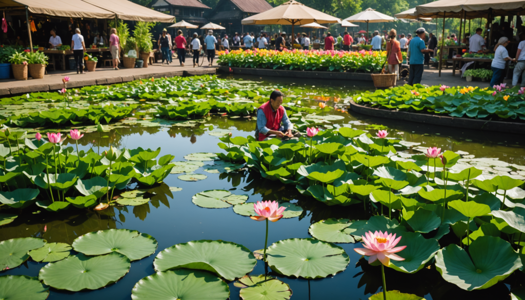 Fleurs de lotus & marchés aux plantes : où s’inspirer
