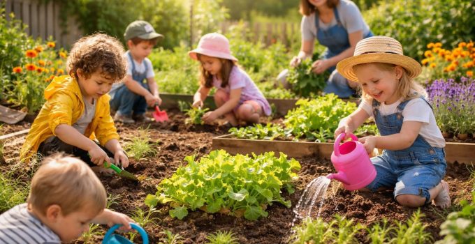 initier les tout-petits au jardinage bio favorise leur sens des responsabilités écologiques tout en éveillant leur curiosité pour la nature.