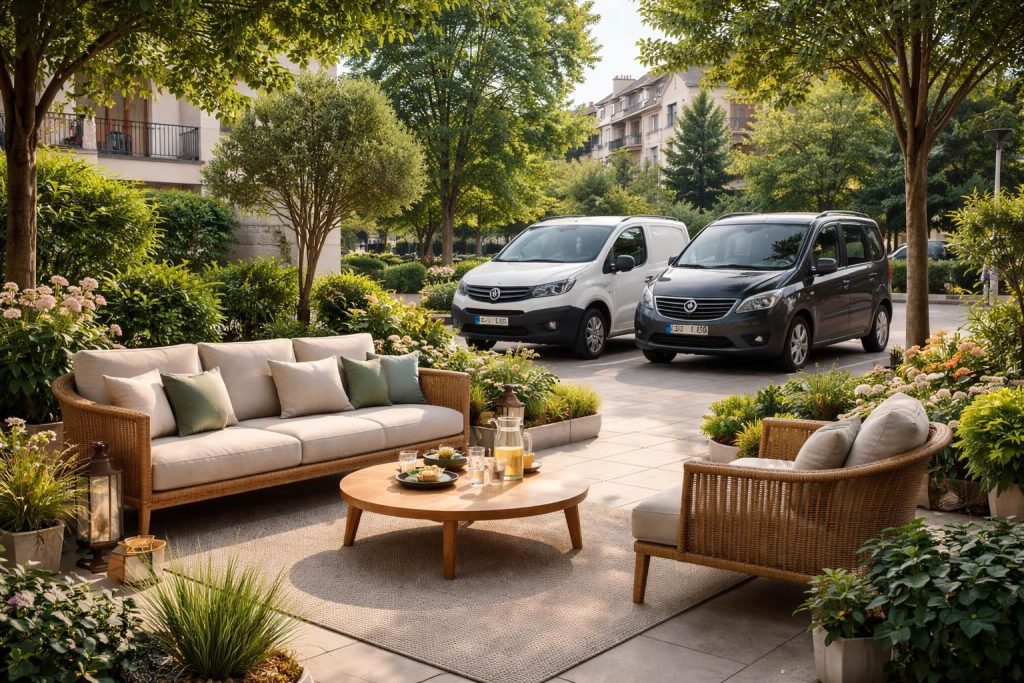Salon du jardin à Rueil et stationnement pour votre Peugeot Partner ou Opel Combo Life
