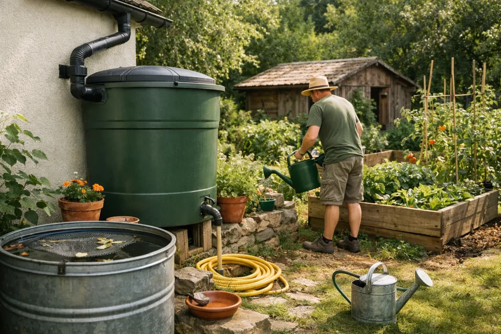 Récupérer l’eau de pluie pour le jardin : cuve, gouttière, règles